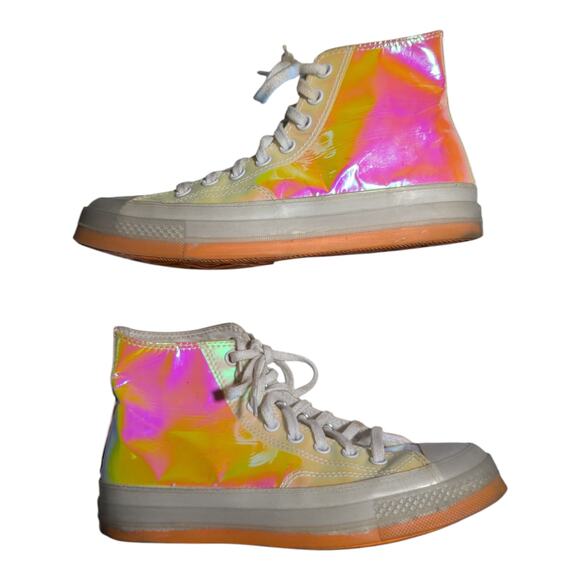 Converse All Star Chuck 70 Hi Iridescent High Top Lace Up Sneakers M 7 W 9 - Picture 1 of 6